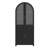 71" Tall Arched Bookcase, Modern Curved Cabinet With  Storage Drawers & Glass Door