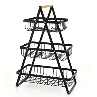 3 Tier Fruit Basket, Multifunctional Countertop Fruit Vegetable Basket Organizer