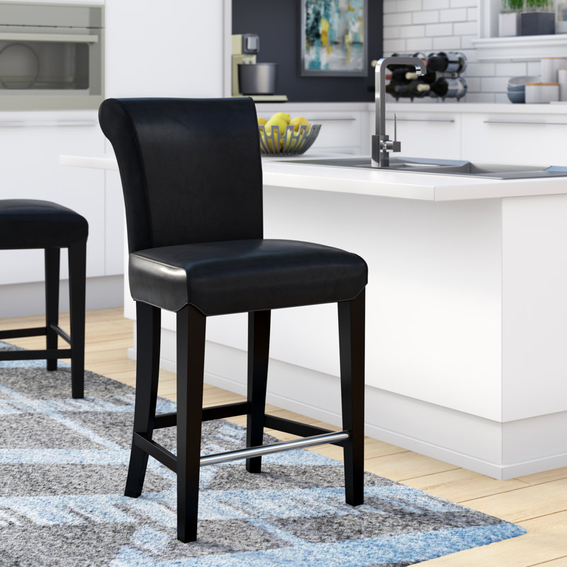 Comptoir et tabouret de bar Bowie, Noir, Tabouret de comptoir (assise de 24 po de hauteur)