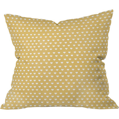 Dainty Yellow Hearts Throw Pillow