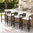 Pula Outdoor Patio Aluminum Counter Stool, Bar Chair, Black Frame With Grey Cushion, Set Of 4, Chair