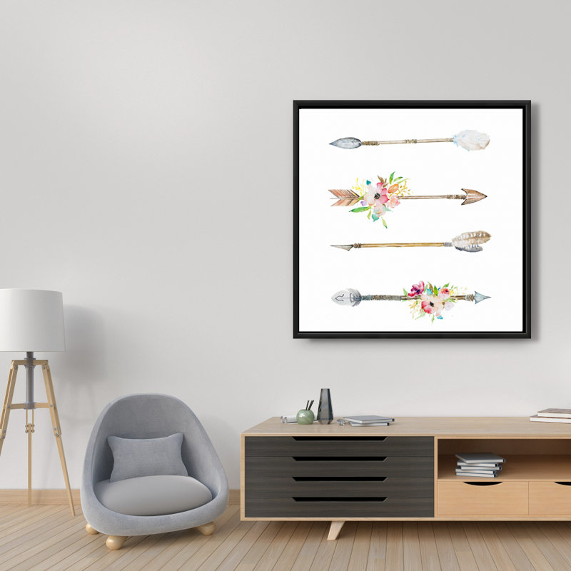 "Flèches et fleurs" sur toile