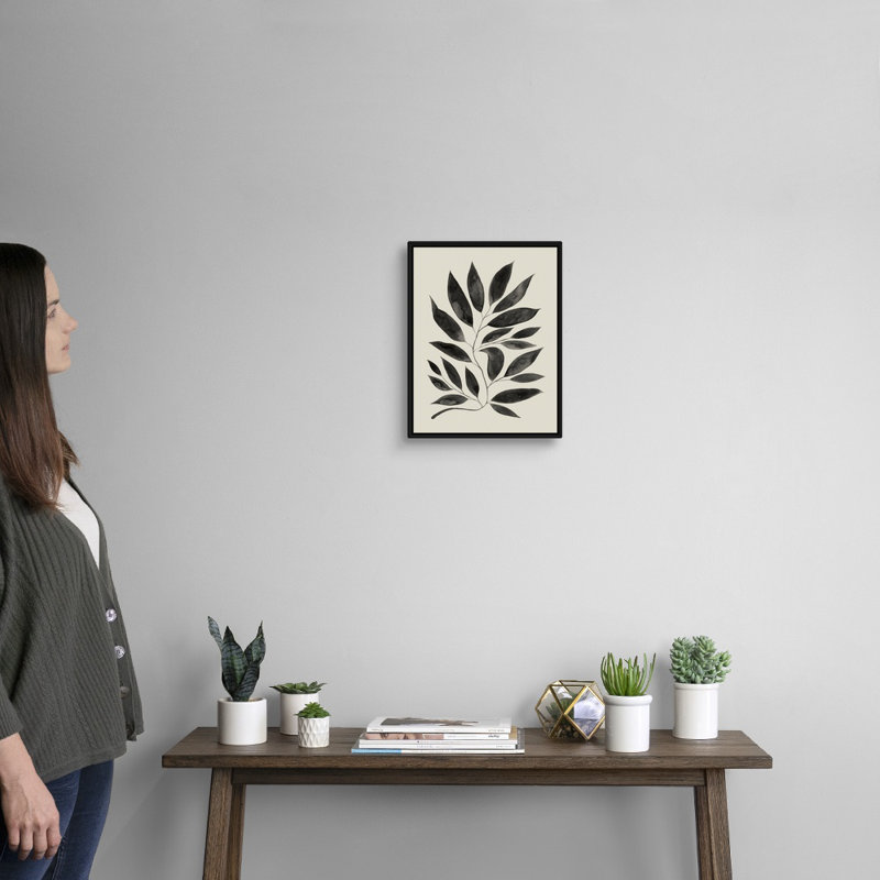 Art mural sur toile Branched Composition II, Toile avec cadre noir, H 16 po x l 13 po