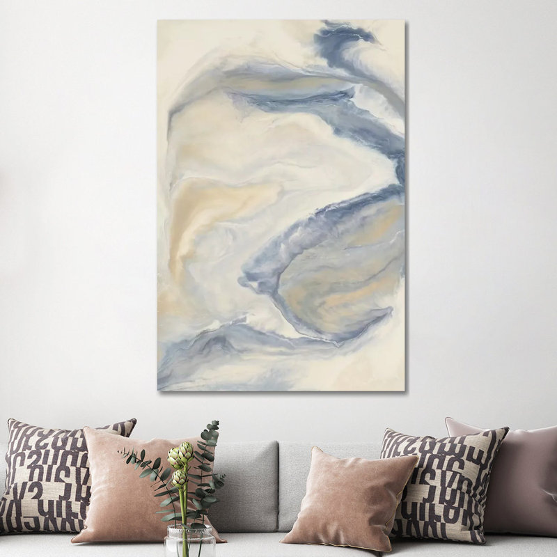 Untitled Neutral Blue by Corrie LaVelle - Wrapped Canvas Painting, 30.48 cm H x 45.72 cm W