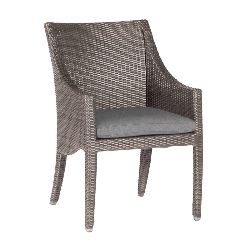 Athena Wicker/Rattan Patio Dining Armchair, Welt, Oyster, Verona Mist
