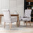 20.5'' H Tufted Linen Upholstered Oak Armchair-68479626