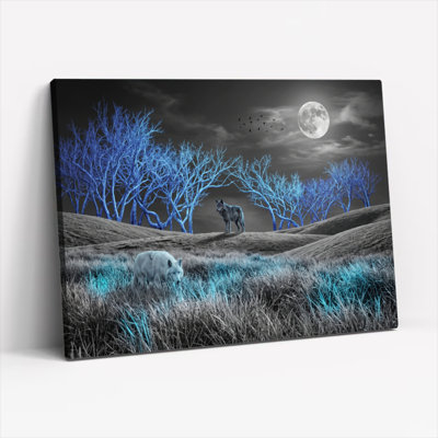 Ensemble de 1 tableau sur toile « Lune du Loup »