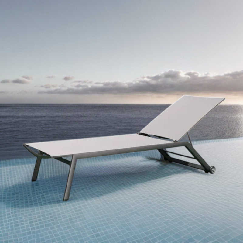 Chaise longue d'extérieur en tissu pour l'extérieur