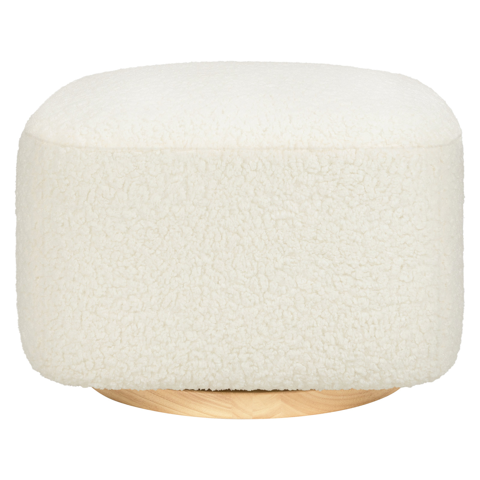 Kiwi Gliding Ottoman, Natural, Cream Shearling