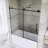 56-60 "W X 60" H Frameless Sliding Shower Door In Matte Black Finish-116985546