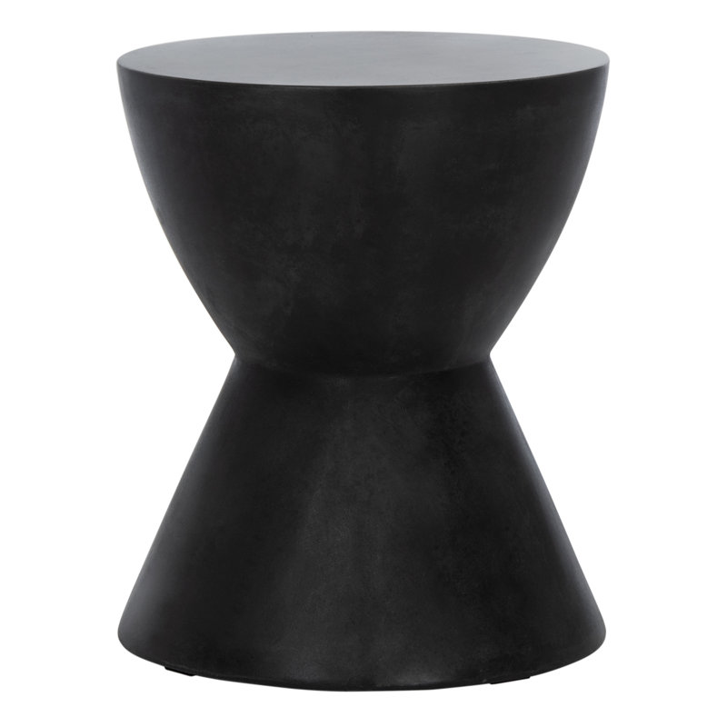 Outdoor Chenai Concrete Accent Table, Black