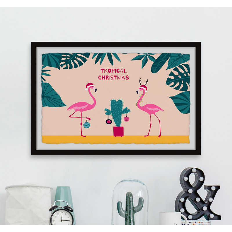 Tropical Christmas - Single Picture Frame Print, 38cm H x 45cm W x 3.81cm D