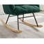 Chaise berçante Teddy, structure en métal, pieds en bois d'hévéa, capuchon de 300 lb, salon-2038180085