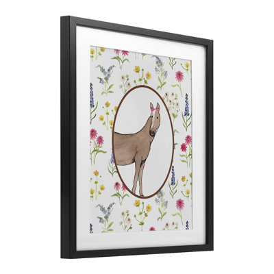 «Farm Friends» Horse and Herbs, reproduction encadrée sous verre, conception de Nina Jacobs