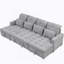Canapé-lit modulaire polyvalent en forme de U de 110,2 po avec méridienne coulissante double et deux ports USB