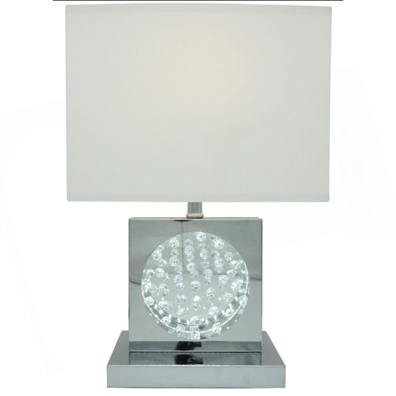 Pièce maîtresse carrée en cristal 22 "avec veilleuse + port USB + prise de courant