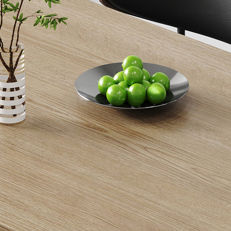 Minimalist rectangular wood grain rock table set, 29.52"H x 62.99"L x 31.49"W