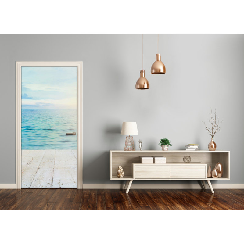 Tropical Beach Door Decal