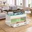 Table basse à plateau relevable moderne avec rangement, table basse rectangulaire convertible 4 en 1 avec 2 tiroirs et tablette ouverte pour le salon-758905335