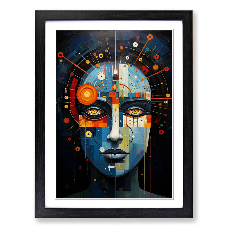 Single Picture Frame Print on Wood, 46cm H x 34cm W, Black Framed