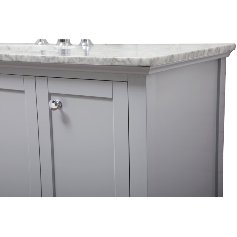 48'' Single Bathroom Vanity with Marble Top, Gray