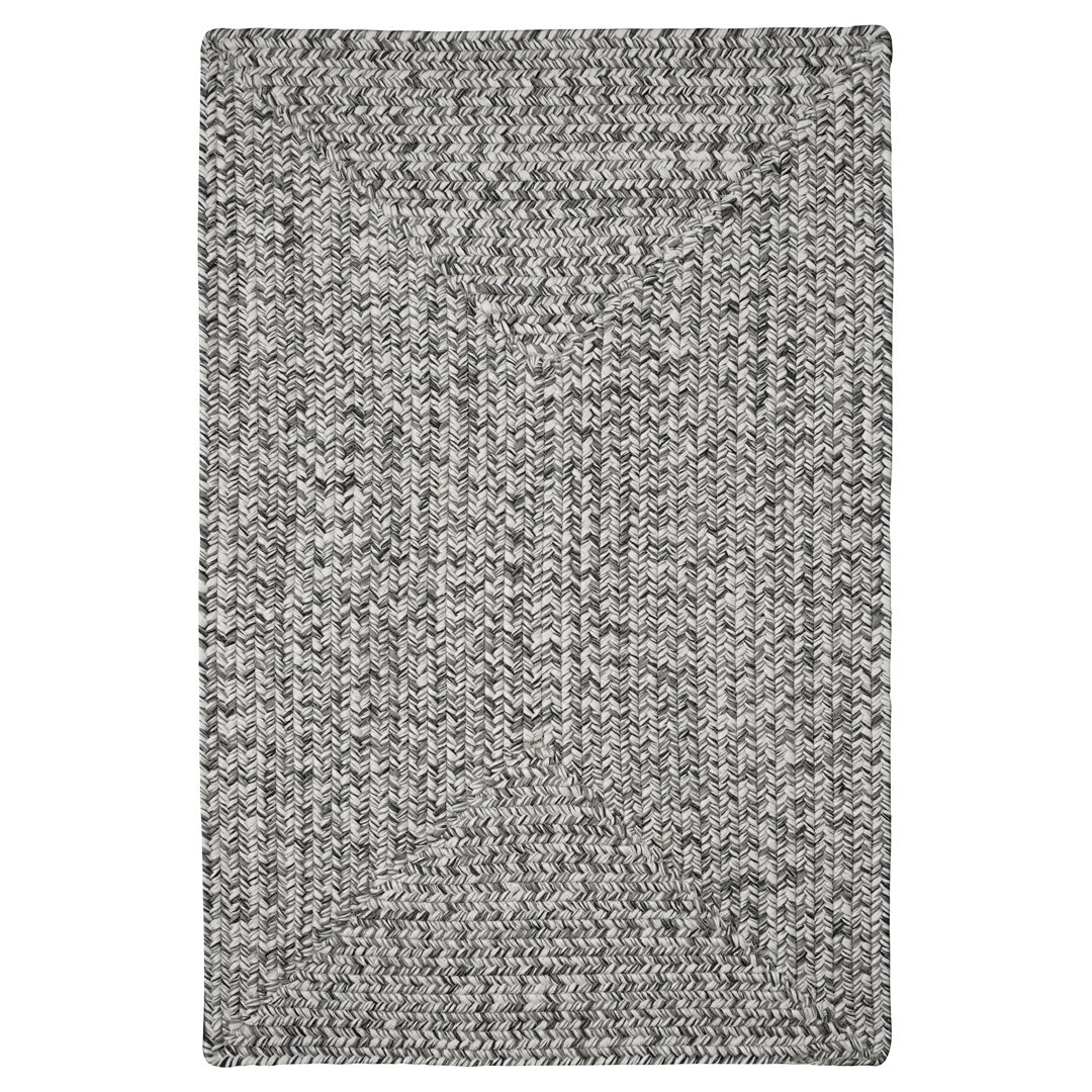 Avdyl Solid Color Olefin Rectangle 8' x 10' Area Braided Rug in Light Gray Rosecliff Heights
