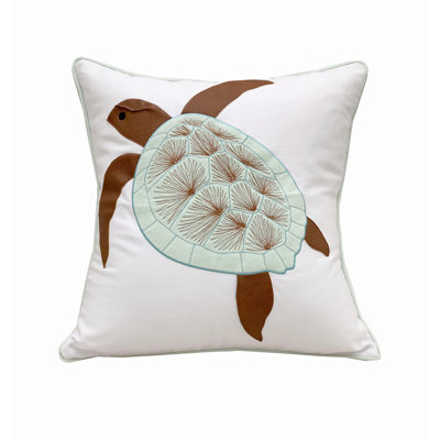 Embroidered Outdoor Throw Pillow