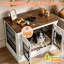 Meuble de cage pour chien en bois naturel avec conception à double porte pour chiens de taille moyenne à grande l 47,24 po -495691155
