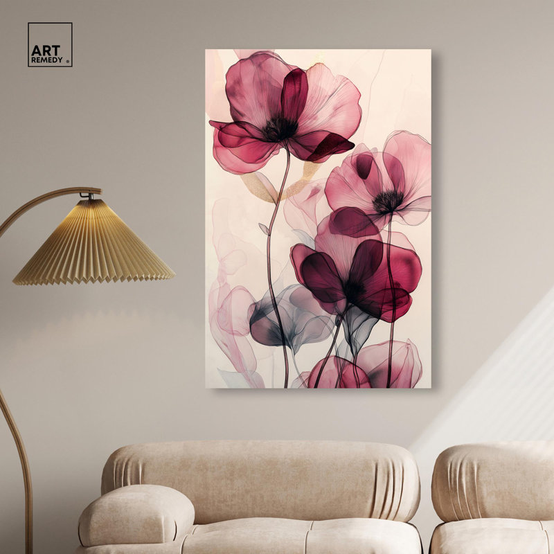 Filigree Flora I Canvas Flower Wall Art by Art Remedy, 36" H x 24" W, Wrapped Canvas, Frameless Painting