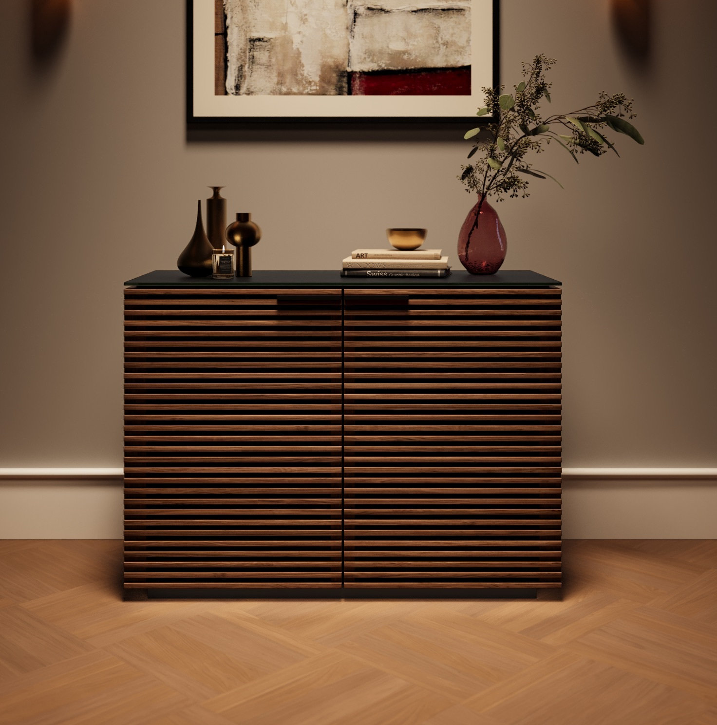 Corridor Accent Cabinet, Natural/Walnut