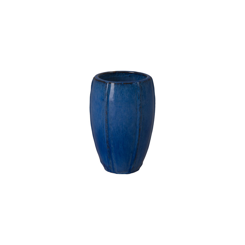 CREST PLANTER, SNOW, Blue, 10.5" H x 7" W x 7" D