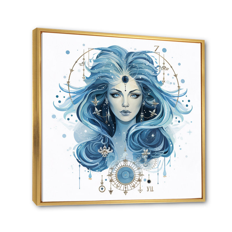 Astrologique Insight I sur impression sur toile, H 30 po x l 30 po x P 1 po, Cadre flottant doré