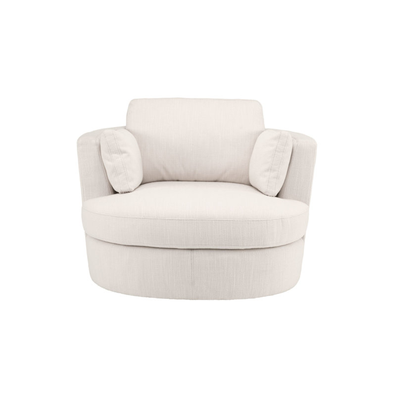 Clarissa Swivel Club Chair, Avalon White Polyester Blend
