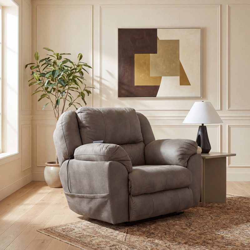 Booher Power Lay Flat Recliner with Adjustable Headrest & Lumbar and Therapeutic Heat & Massage