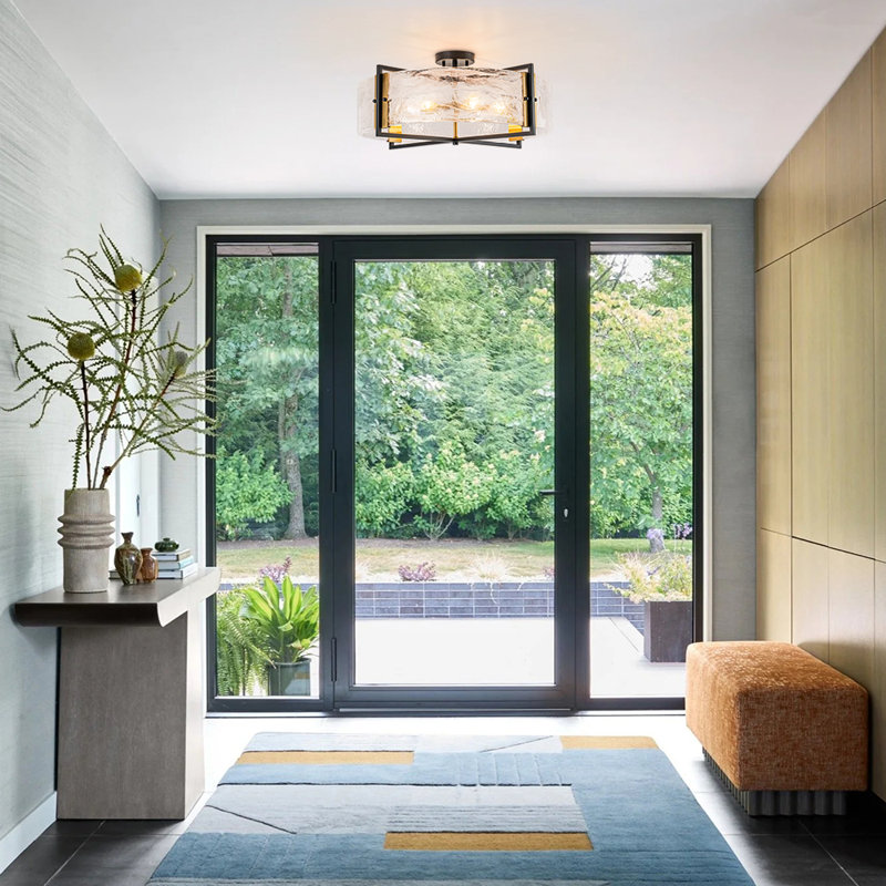 Cloud Glass Semi Flush Mount 
