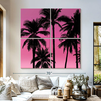 Gillard Palms noir sur rose I