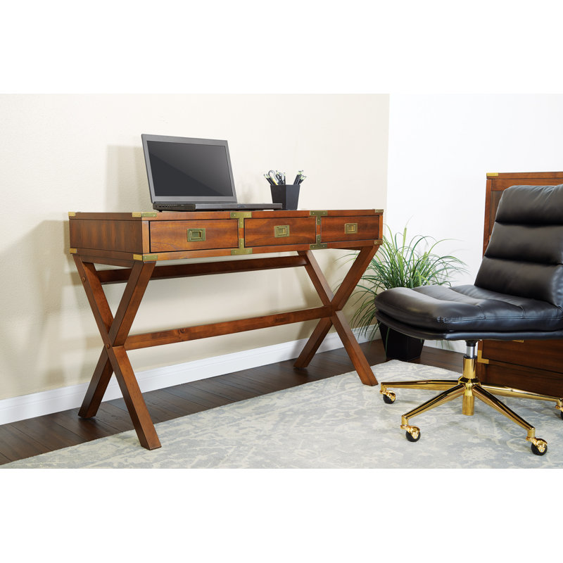 Bureau Harrison avec prises intégrées, Brun