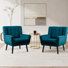 Tufted Upholstered Wide Back Armchair(Set of 2)
