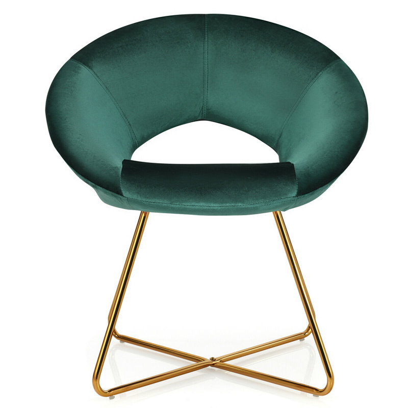 Celsey 18'' H Velvet Upholstered Parsons Chair, Dark Green