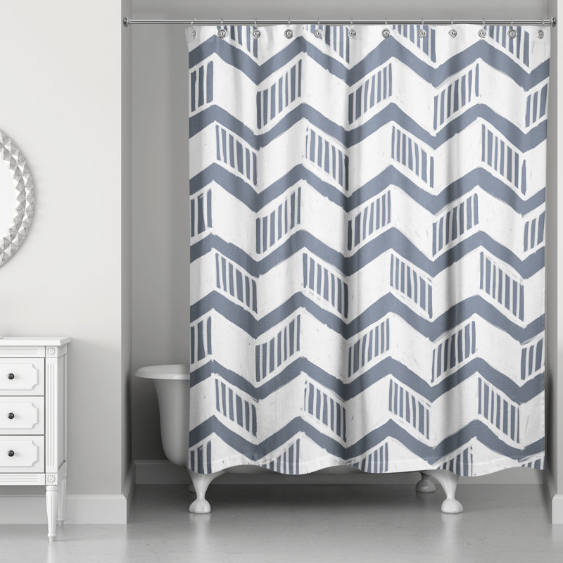 Chevron Shower Curtain, Blue
