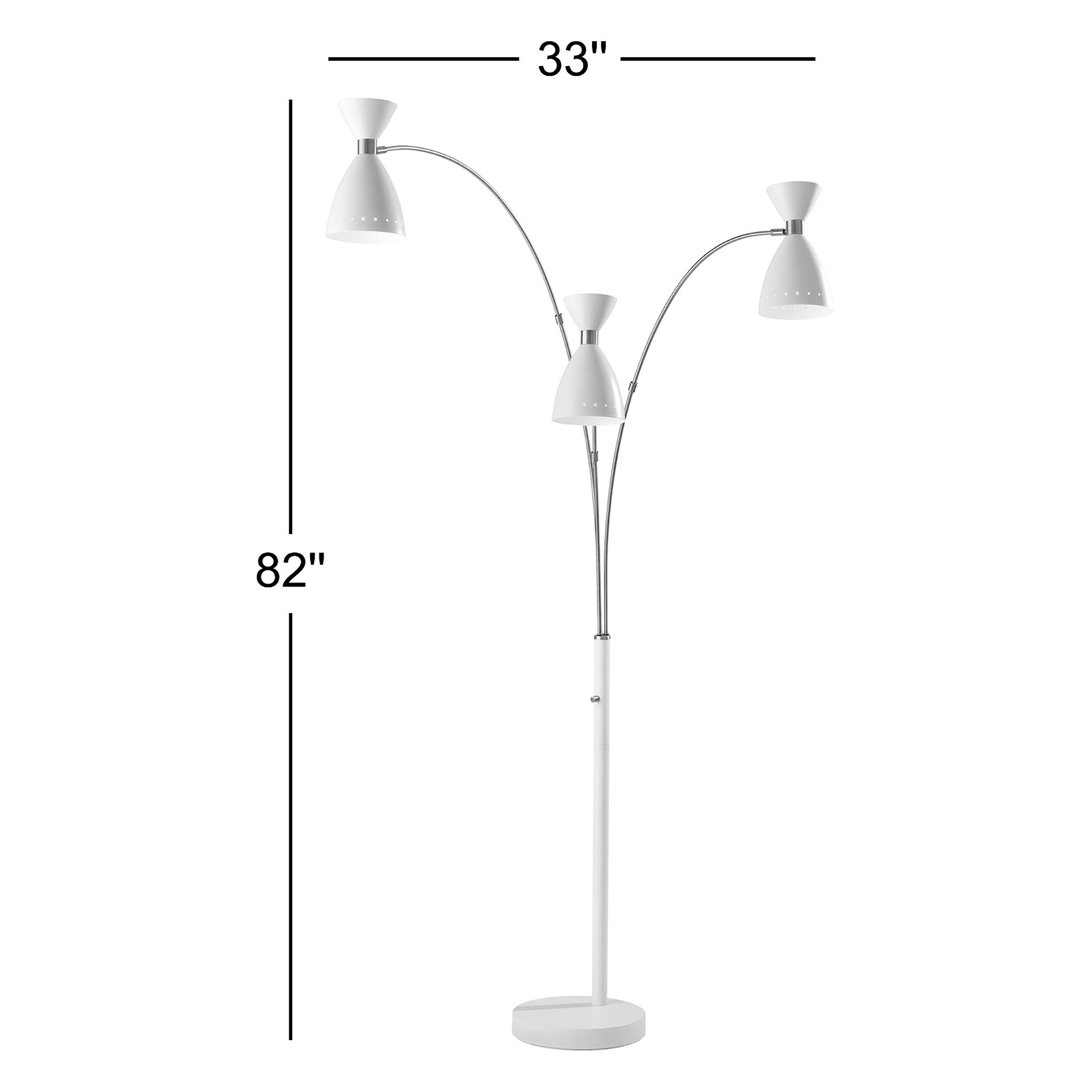 Bimini 82'' Floor Lamp, White/Brass, White