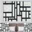 «Black and White Labyrinth Geometric», reproduction sur toile encadrée-48300943-48300944