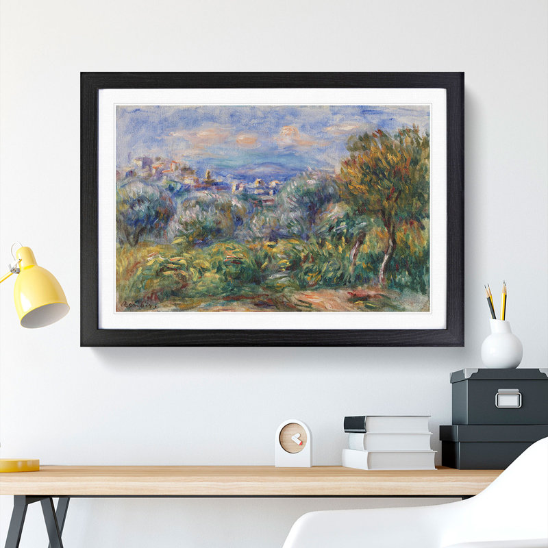 Landscape Vol.4 by Pierre-Auguste Renoir - Picture Frame Painting, Black Framed, 65cm H x 90cm W x 2cm D