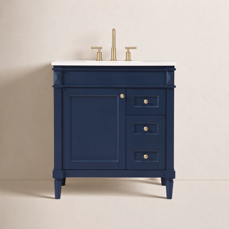 Ensemble de meuble-lavabo simple 32 po Readington, Bleu