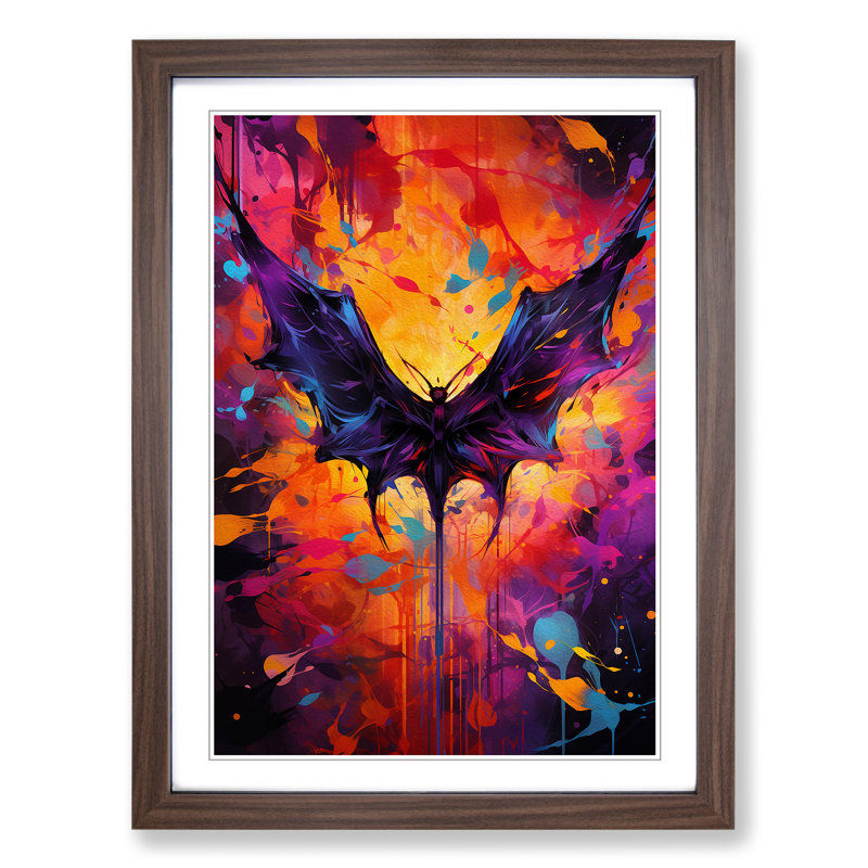 Single Picture Frame Print on Wood, Walnut Framed, 34cm H x 25cm W