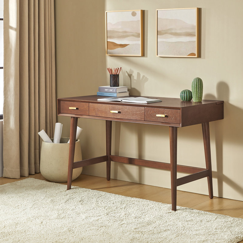 Bureau d'ordinateur de style moderne Mid-Century 48 po Kerah, Noyer
