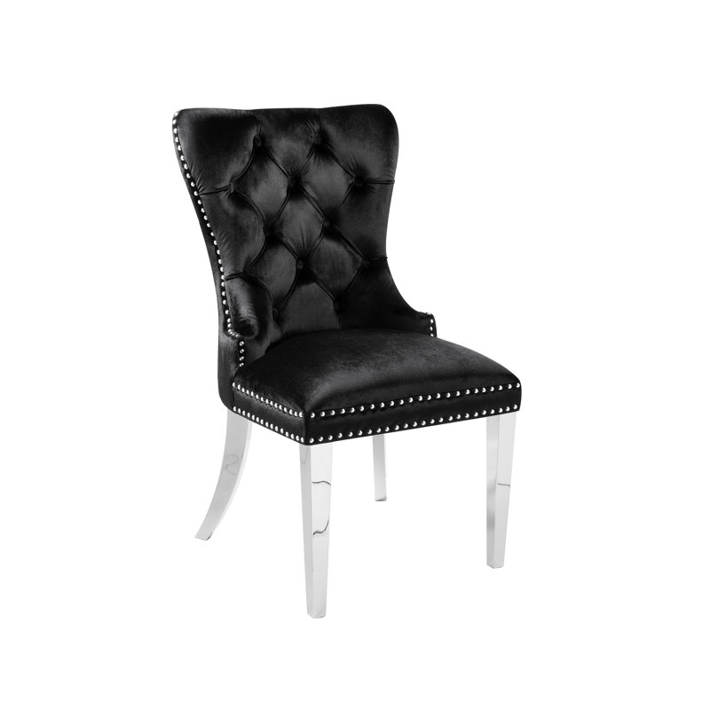 Chaise parsons rembourrée Laforge, Noir