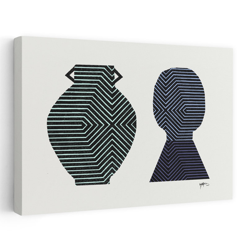 Art contemporain abstrait géométrique, H 16 po x l 24 po