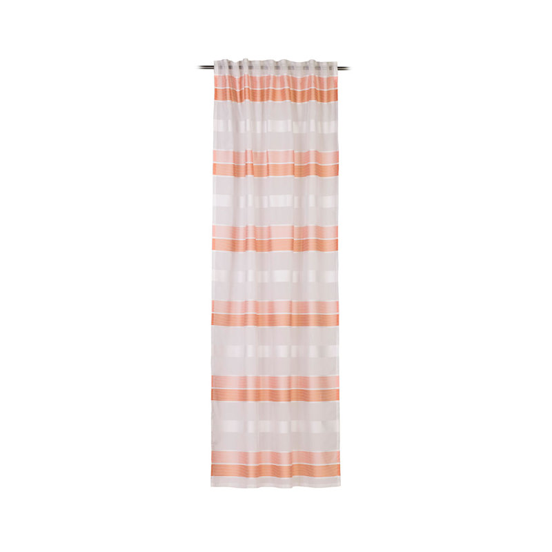 Sanostee Semi Sheer Curtain, Orange/Grey