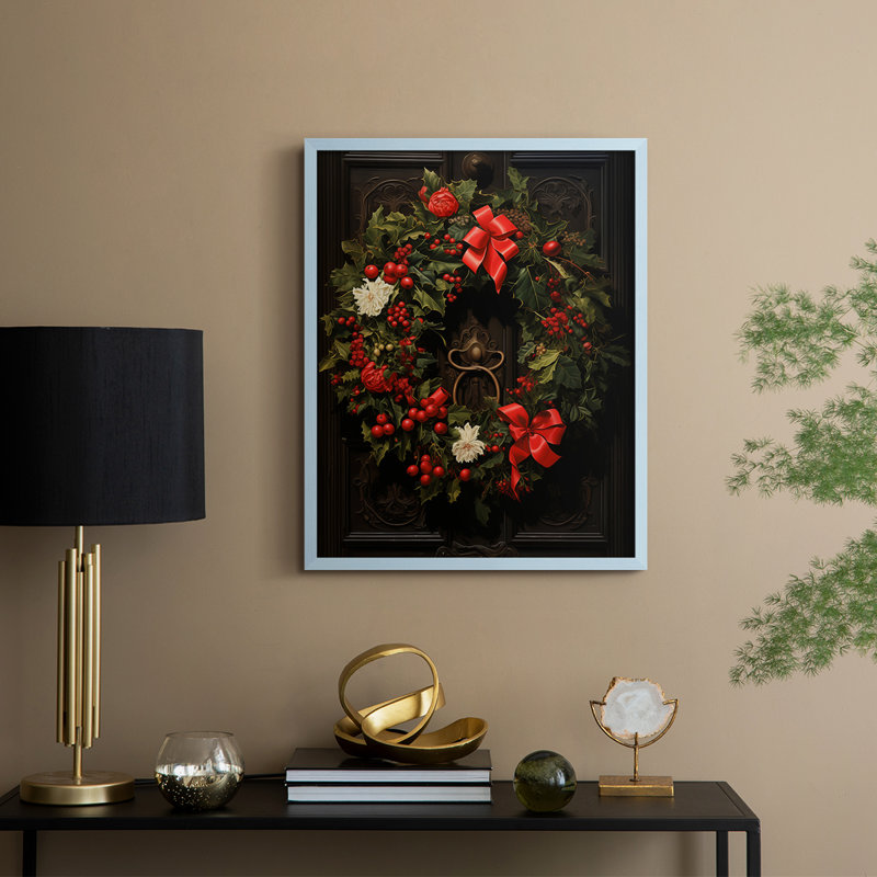 «Christmas Holiday Art DCLxxiii», reproduction d'art encadrée - bois massif, H 15 po x l 12 po, Bleu